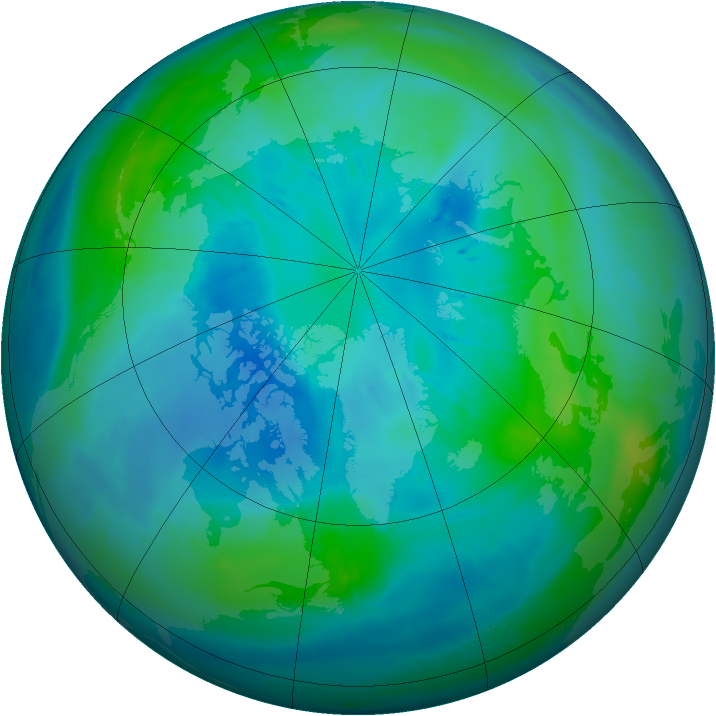 Arctic ozone map for 04 October 2008